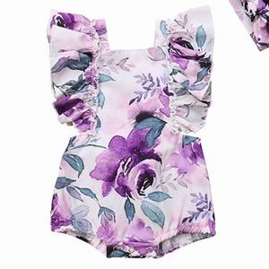 Weixinbuy Toddler Baby Girl Ruffled Collar romper